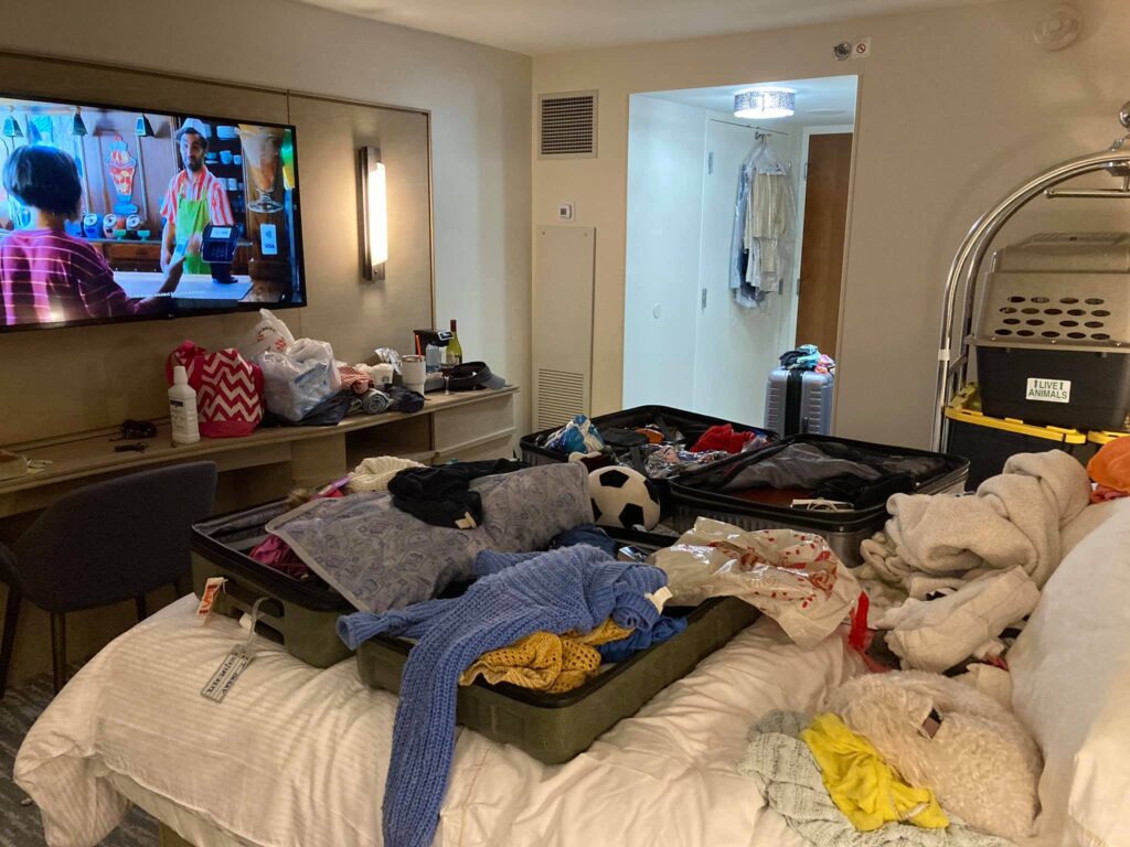 A hotel room